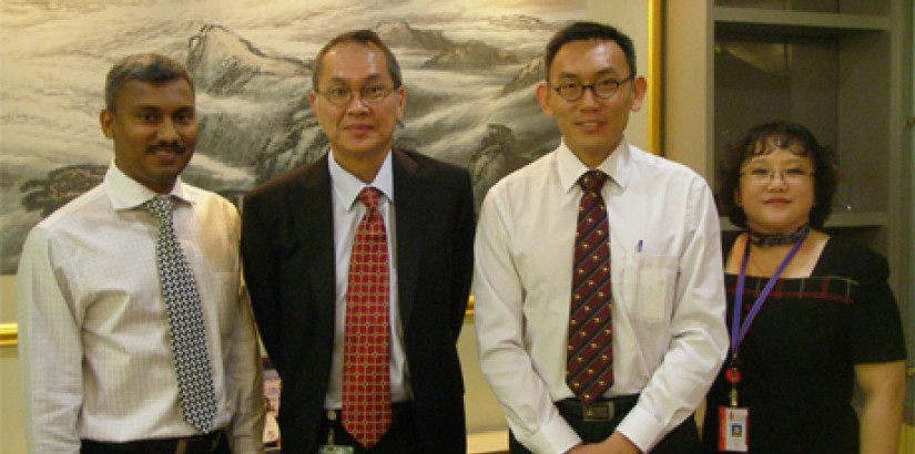 Dr. Bong, Prof. Dr. Lee and Mr. Shanker playing host to Dr. Ong