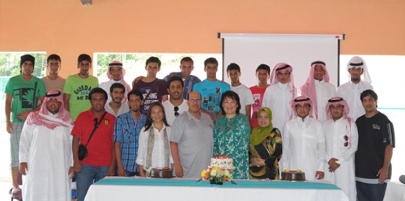 A sun tanned team of national day revelers.