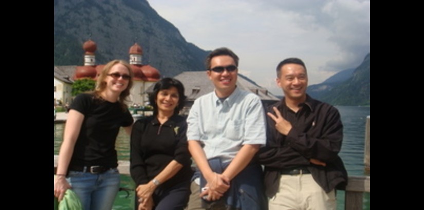 Prof. Nor with (L to R) : Ms. Amy Mc Cann, Program Specialist in the Office of Economic Policy in the Bureau of East Asia and Pacific Affairs at the US Department of State, Washington DC; Asst. Prof. Terence Lee, Rajaratnam School of International Studies