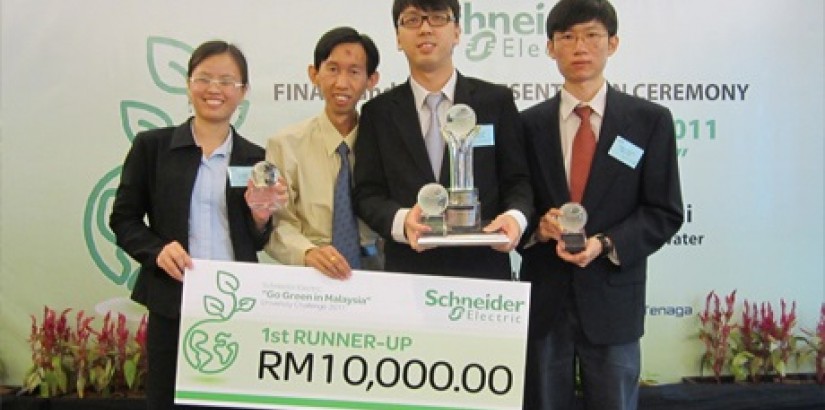 UCSI University recently bagged the first runner-up prize at the Schneider Electric University Challenge 2011, wining them RM10,000 including a group trophy and certificates for their invention on an Integrated Energy Saving System.