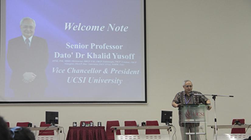  CHALLENGING YOUTHS: Vice-chancellor and president of UCSI University, Senior Professor Dato’ Dr Khalid Yusoff delivering his opening speech.
