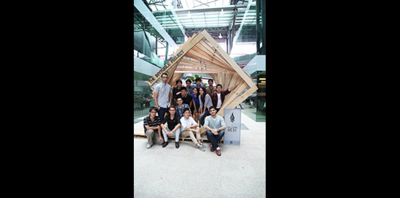 YOUNG TALENTS: UCSI University's Architecture students who won 2nd place in the 'Installation' category during the 25th PAM Architectural Students Workshop striking a pose for the camera.