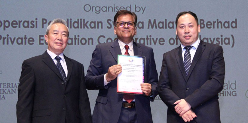 Assistant Professor Sudesh Balasubramaniam, Head of Department, Management Studies - Finalist Certificate for National Outstanding Educator Award 2019.