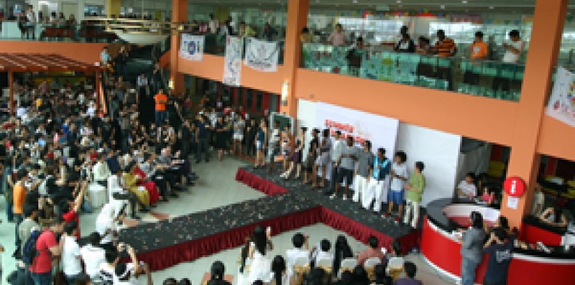 The UCSI University community packing the lobby to support the event