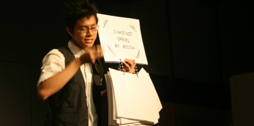 Shon performing his magic in the hopes to clinch a place in the finals of UCSI’s Got Talent competition