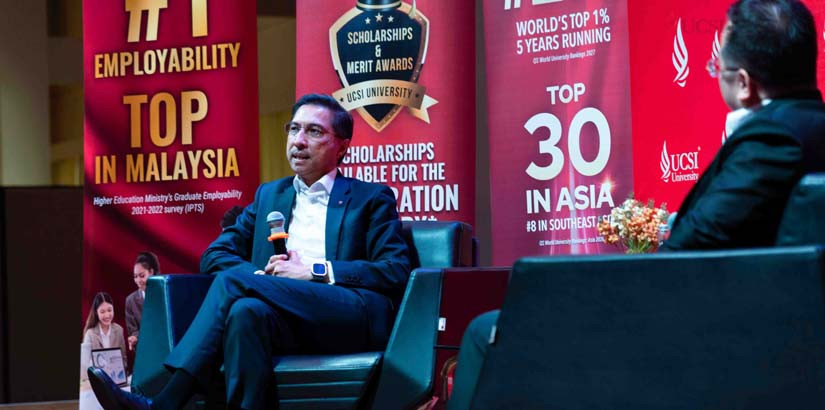UCSI University’s Faculty CEO Series featuring Bursa Malaysia CEO Dato’ Fad’l Mohamed in a dialogue session on leadership, market dynamics and decision-making with students.