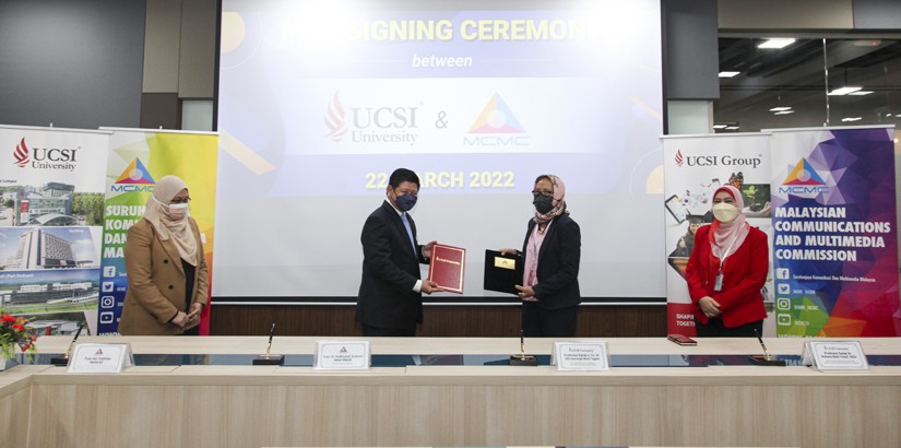 UCSI University has signed a Memorandum of Understanding with the MCMC to establish a strategic collaboration on Fifth Generation (5G) technology research and application. 