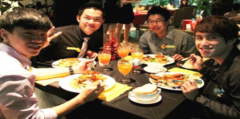  UCSI University scholars enjoying a wholesome meal at The Quad fine dining restaurant