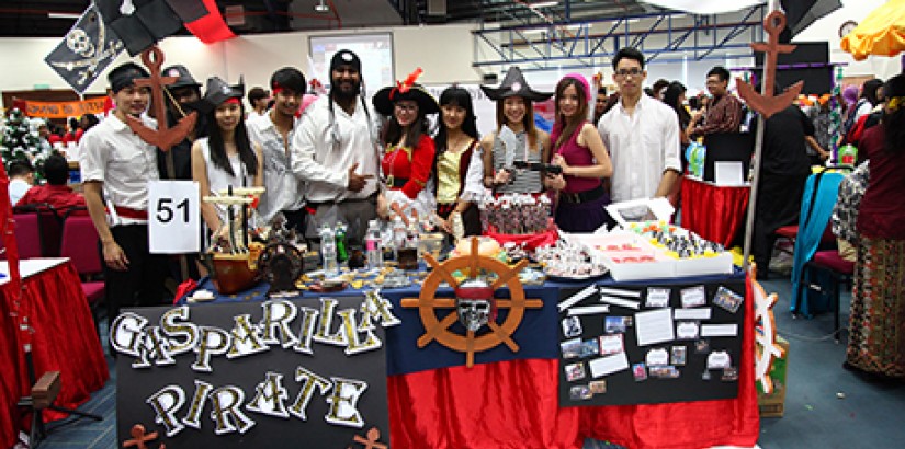  AHOY THERE: UCSI’s swashbuckling students at their Gasparilla Pirate Festival booth that celebrates the life of pirate José Gaspar.