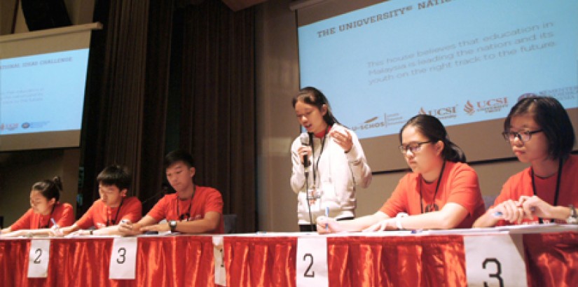 [BIG THINKERS]: First-time debaters from Team H argued and defended their points well during the IDEAS Challenge.