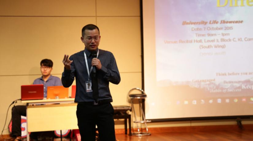  DARE TO BE DIFFERENT: Associate Professor Dr Toh Kian Kok encouraging students to dare to be different and always strive for excellence.