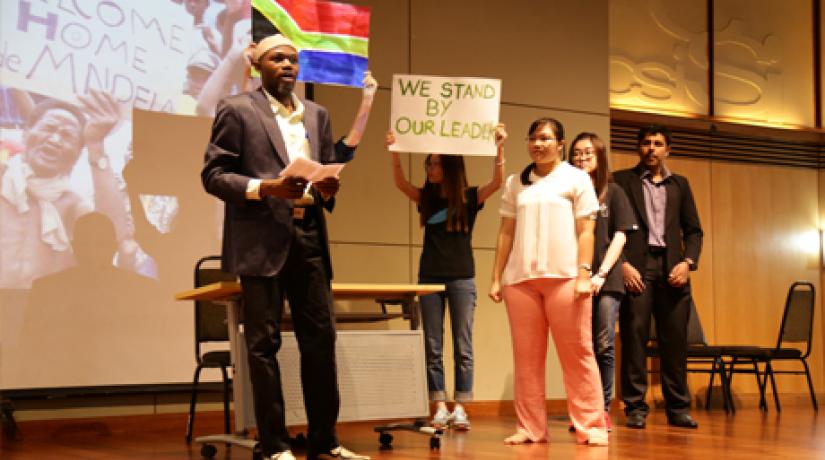 CREATIVITY SHOWCASE: Students performing the remarkable life of South African revolutionary, president, and world icon Nelson Mandela.