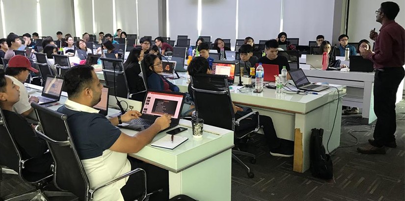 Workshop participants listening attentively. 