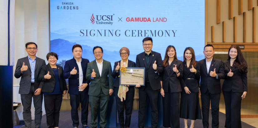 Representatives from UCSI University and Gamuda Land at the signing ceremony to formalise the establishment of UCSI’s fifth campus at Gamuda Gardens in Rawang.