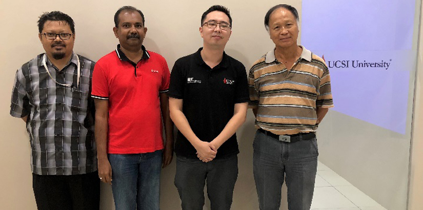 (from left to right) UCSI’s Faculty of Engineering, Technology and Built Environment Lecturers Rahimie Mustafa and Manickam Ramasamy, Head of Electrical and Electronics Engineering Department, Assistant Professor Dr John Tan and Professor CM Tang.