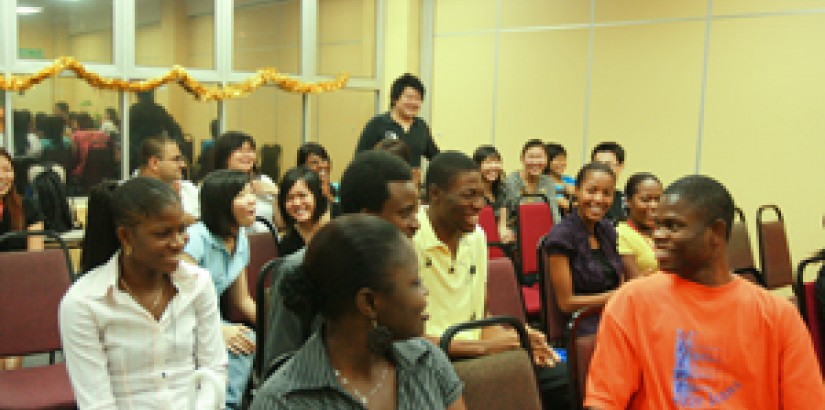 Sharing a light-hearted moment during one of the ice-breaking sessions