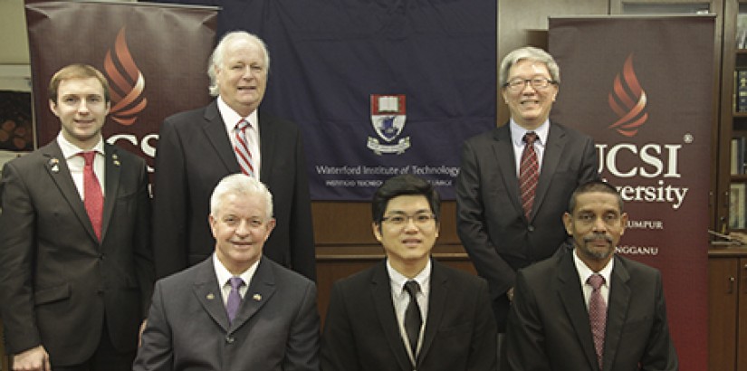 GROUP PHOTO: Standing from left – John Joe O’Farrell; International Development Officer, Waterford Institute of Technology; His Excellency Declan Kelly, Irish Ambassador and Prof Dr Teoh Kok Soo, Deputy Vice-Chancellor, Academic Affairs and Support, UCSI 