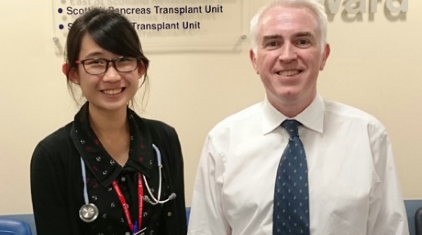 Alisa pictured with her supervisor, transplant surgeon Dr John Casey.