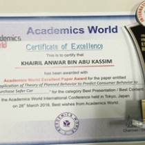 ACADEMICS WORLD EXCELLENT PAPER AWARD