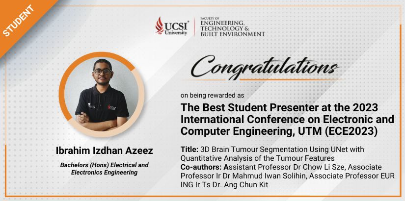 The best student presenter - Ibrahim Izdham Azeez