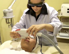 HANDS-ON EXPERIENCE: A doctor from the School of Anti-ageing, Aesthetics & Regenerative Medicine conducting a facial treatment demonstration on a patient.