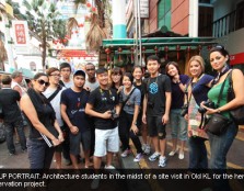 GROUP PORTRAIT: Architecture students in the midst of a site visit in Old KL for the heritage preservation project.