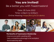 Be a better you with Toastmasters