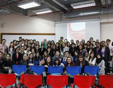 GROUP PHOTO: Professors and students of The Faculty of Social Sciences and Liberal Arts (FOSSLA) pose together for a group photo.