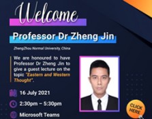 Welcome Professor Dr Zheng Jin