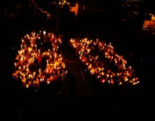 UCSI University staff and students, secondary school students and members of the surrounding community form a giant human “60” to mark their solidarity in the fight against global warming during Earth Hour