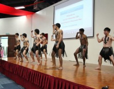 HAKA DANCE: Students performing a traditional ancestral war cry from the country of New Zealand during the ‘Melting Pot of Cultures’ showcase.