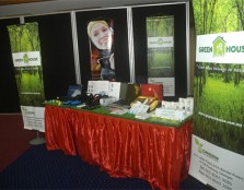 A display booth within UCSI's Blue Ocean Strategy Hall during the Green Business Forum 2011