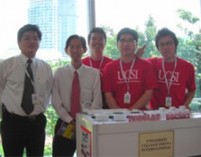 From left: Dr. Jimmy Mok and Roger Tan, with the students