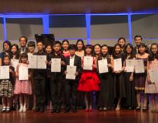 YOUNG VIRTUOSOS: Winners and finalists pictured with Senior Professor Dato’ Dr Khalid Yusoff (third from right), Professor Dr P’ng Tean Hwa (far right) and adjudicators.