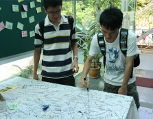 A show of support: students signing their names to show their support for Malaysia’s 53rd independence