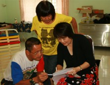 Mr. and Mrs. Yap listen attentively to UCSI’s plans to build a new bus shelter in the neighbourhood