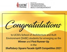 Congratulations To UCSI's School of Architecture And Built Environment Students!