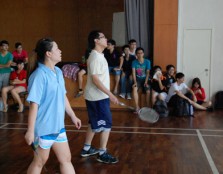 LECTURER VS STUDENT: The Centre’s lecturers Emily Lim (left) and Lee Su Vei (right) give their all in a tough badminton match against their students during UCSI’s recent Pre-U Sports Carnival. The sports event saw Pre-U students battle against their lectu