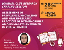 Journal Club Research Sharing Session with Alumni, Rana Bakro