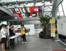  UCSI students participating in the ‘shooting gun’ game on campus grounds during the Shell FuelSave College Competition 2013.