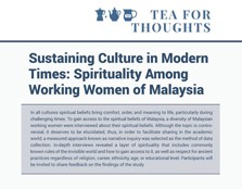 Tea For Thoughts: Sustaining Culture in Modern Times