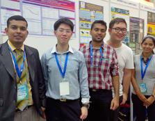  WINNING SMILES (second from left to right): UCSI Chemical Engineering students Wong Jing Ren, Selvaraja, Chin Chun Man and Shapnathayammal with their lecturer Mr Mubarak Mujawar during the recent i-ENVEX 2014.