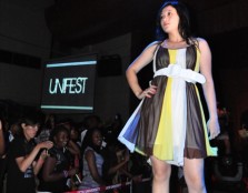One of the models posing for the cameras during the fashion show at Unifest