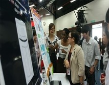 UCSI University first-year student with their innovative and creative product/service,during the University Life final showcase