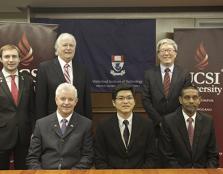 GROUP PHOTO: Standing from left – John Joe O’Farrell; International Development Officer, Waterford Institute of Technology; His Excellency Declan Kelly, Irish Ambassador and Prof Dr Teoh Kok Soo, Deputy Vice-Chancellor, Academic Affairs and Support, UCSI 