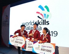 The team from UCSI University's Diploma in Culinary Arts program won at World Skills Malaysia Sarawak 2019. From left Lu Heng We, Kenny Lai Chee Chiang, and Tay Pui Yee.