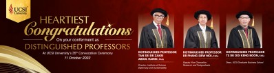 Congratulate Dr Zakri, Dr Phang Siew Moi, and Dr Ooi as distinguished professors