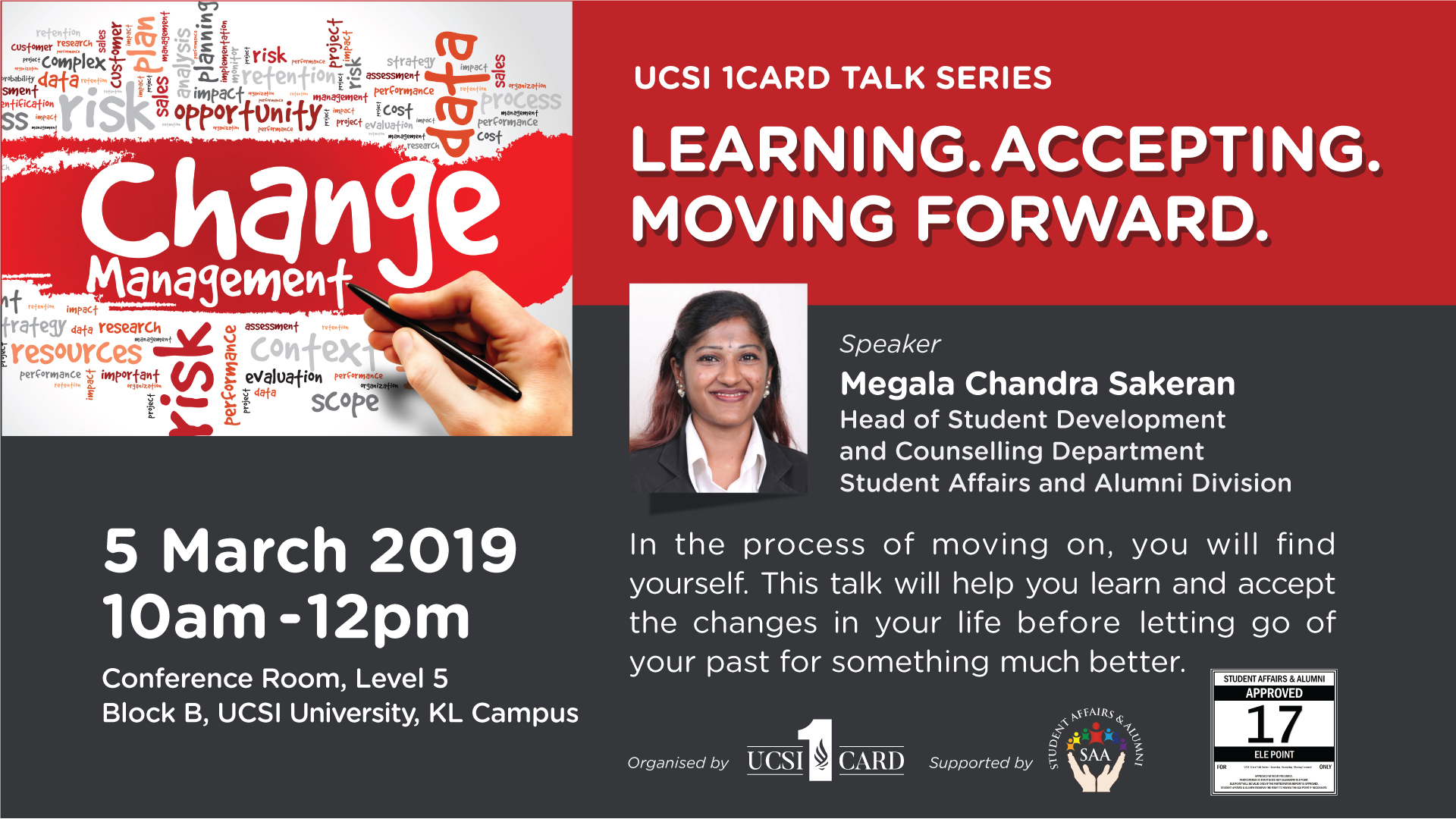 UCSI 1Card Talk Series - Learning. Accepting. Moving Forward